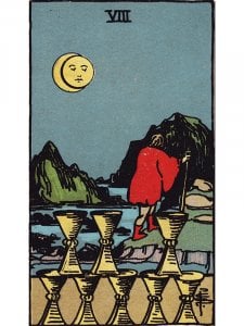 Carta del Tarot del Ocho de Copas