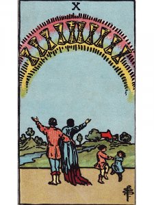 Tarotkarte Zehn der Kelche