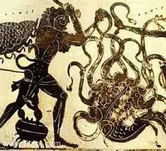 Hercules fights the hideous Hydra