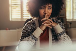 mindfulness and spirituality, woman praying
