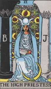 High Priestess card Rider-Waite