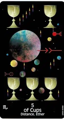 5 de Copas Tarot Mágico del Cuervo