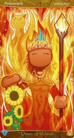 Tarot Parche Reina de Bastos