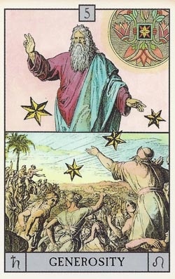 Saturn in Leo Generosity tarot card