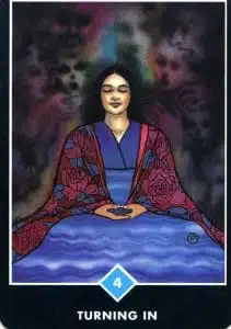 Le 4 de l'eau tourne dans le tarot zen d'Osho
