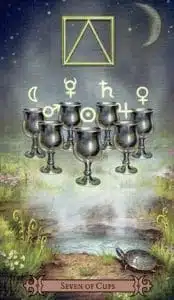 7 de Coupes Sorcier Tarot