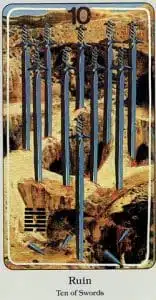 10 des épées Tarot Haindl