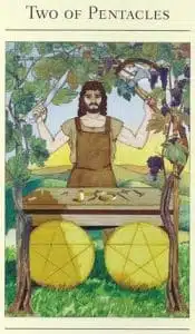 Tarot Mítico 2 de Pentáculos