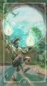 Tarot Ostara 2 de Pentáculos