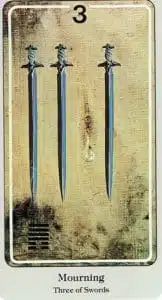 3 de Espadas Haindl Tarot