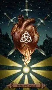 Tarot del Hechicero 3 de Espadas