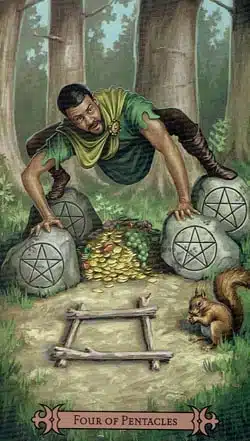 4 der Münzen Spellcaster Tarot