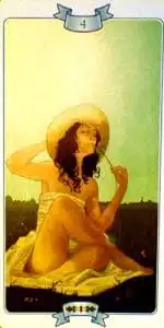 4 of Scrolls Law of Attraction Tarot