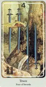 4 de Espadas Haindl Tarot