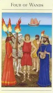 4 of Wands Mythic Tarot