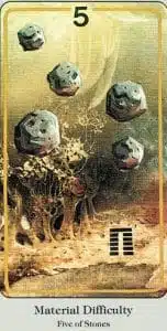 5 of Stones Haindl Tarot