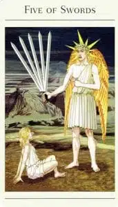 5 d'épées Tarot mythique