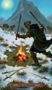 5 d'épées Spellcaster Tarot