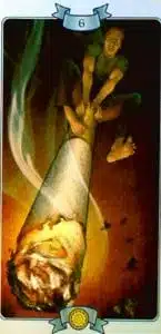 6 pièces de monnaie Loi de l'attraction Tarot