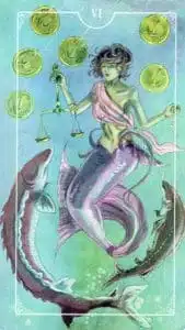 6 de Pentacles Ostara Tarot