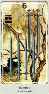6 des épées Tarot Haindl