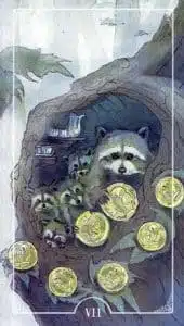 7 der Münzen Ostara Tarot