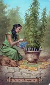 7 der Münzen Spellcaster Tarot
