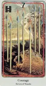 7 des baguettes Tarot Haindl