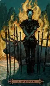 8 des épées Spellcaster Tarot