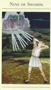 9 of Swords Mythic Tarot