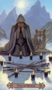 Tarot del Hechicero 9 de Espadas