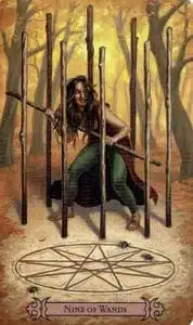 Tarot Hechicero 9 de Bastos