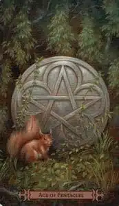 Tarot del Hechicero As de Pentáculos