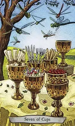 Tótem Animal Tarot 7 de Copas Carta de la Libélula