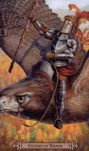 Tarot del Hechicero Caballero de Bastos