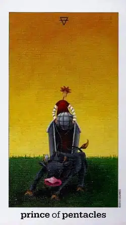 Carta Sol Luna Príncipe de Pentáculos