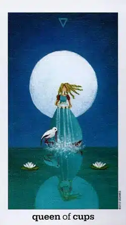 Carta Sol Luna Reina de Copas