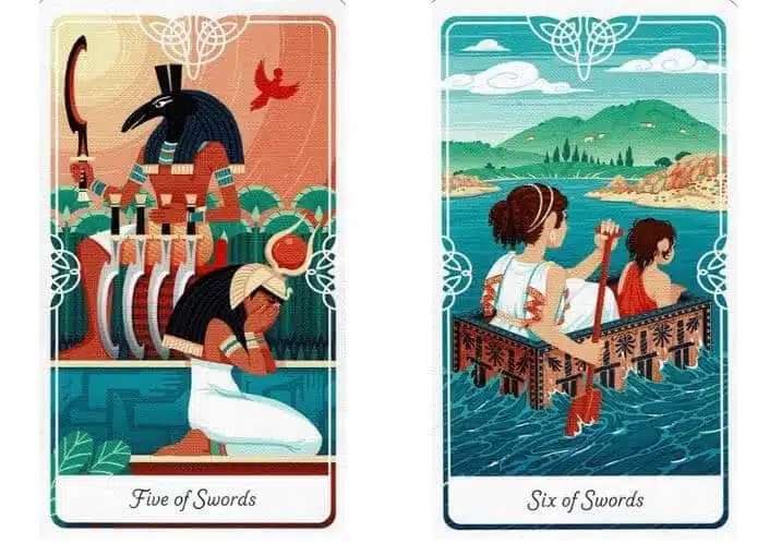 Tarot de lo Divino 2 cartas una al lado de la otra