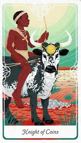 Tarot de la carta Divino Caballero de las Monedas