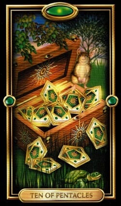 Gilded Tarot 10 of Pentacles card