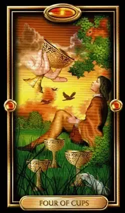 Tarot Dorado Carta 4 de Copas