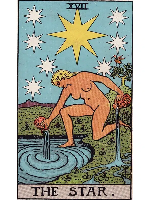 The Star tarot card Rider-Waite