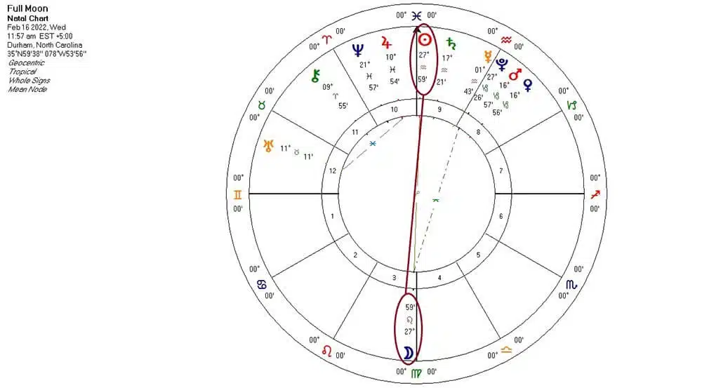 Carta de la Luna Llena en Leo