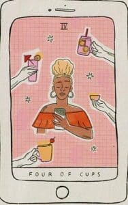 Real Talk Tarot 4 of Cups card