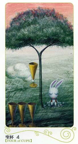 Magic Forest Tarot  4 of Cups card