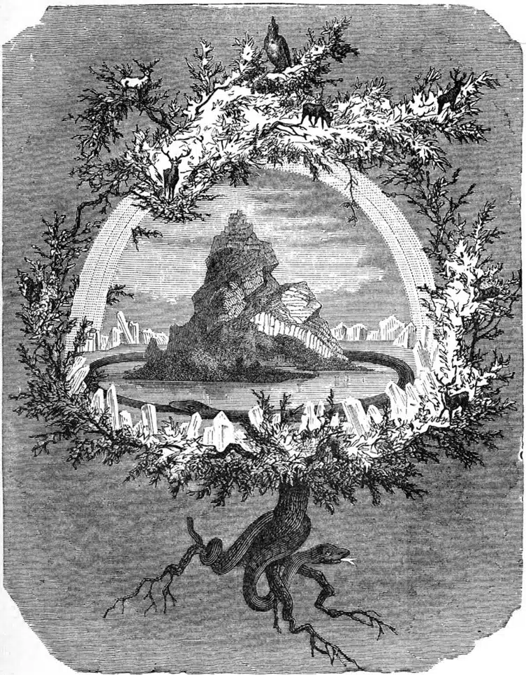El fresno Yggdrasil (1886) de Friedrich Wilhelm Heine