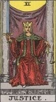 Numerology of May 2022 tarot cards - Justice