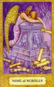 Tarot Crisálida - Nueve de Pergaminos