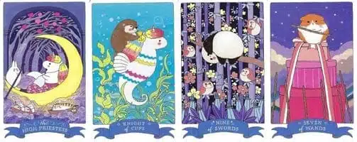 Revisión de la Baraja de Tarot Tarot Kawaii - cartas