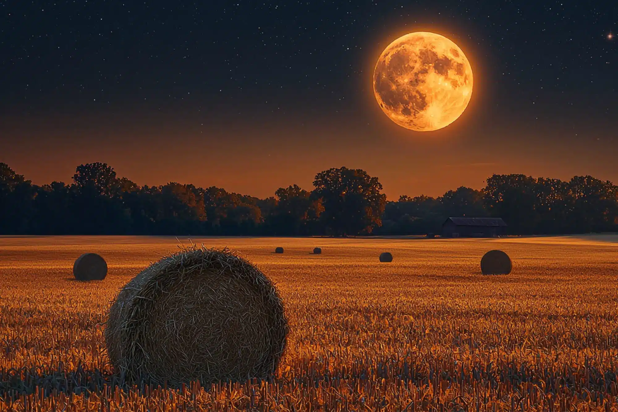 The Harvest Full Moon Illuminates the Night on Sept. 17, 2024